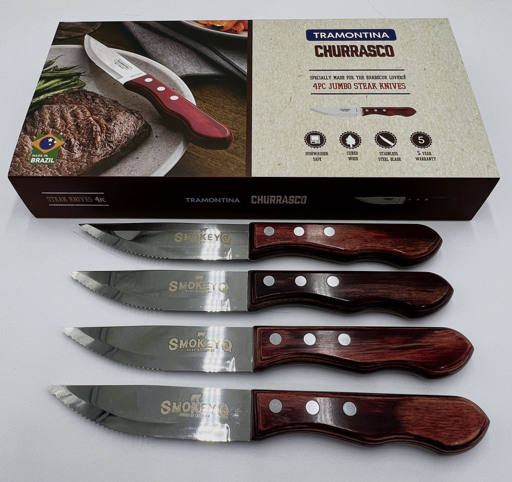 Smokey Q / Tramontina Churrasco Jumbo Steak Knife Set, Polywood Red - SmokeyQ