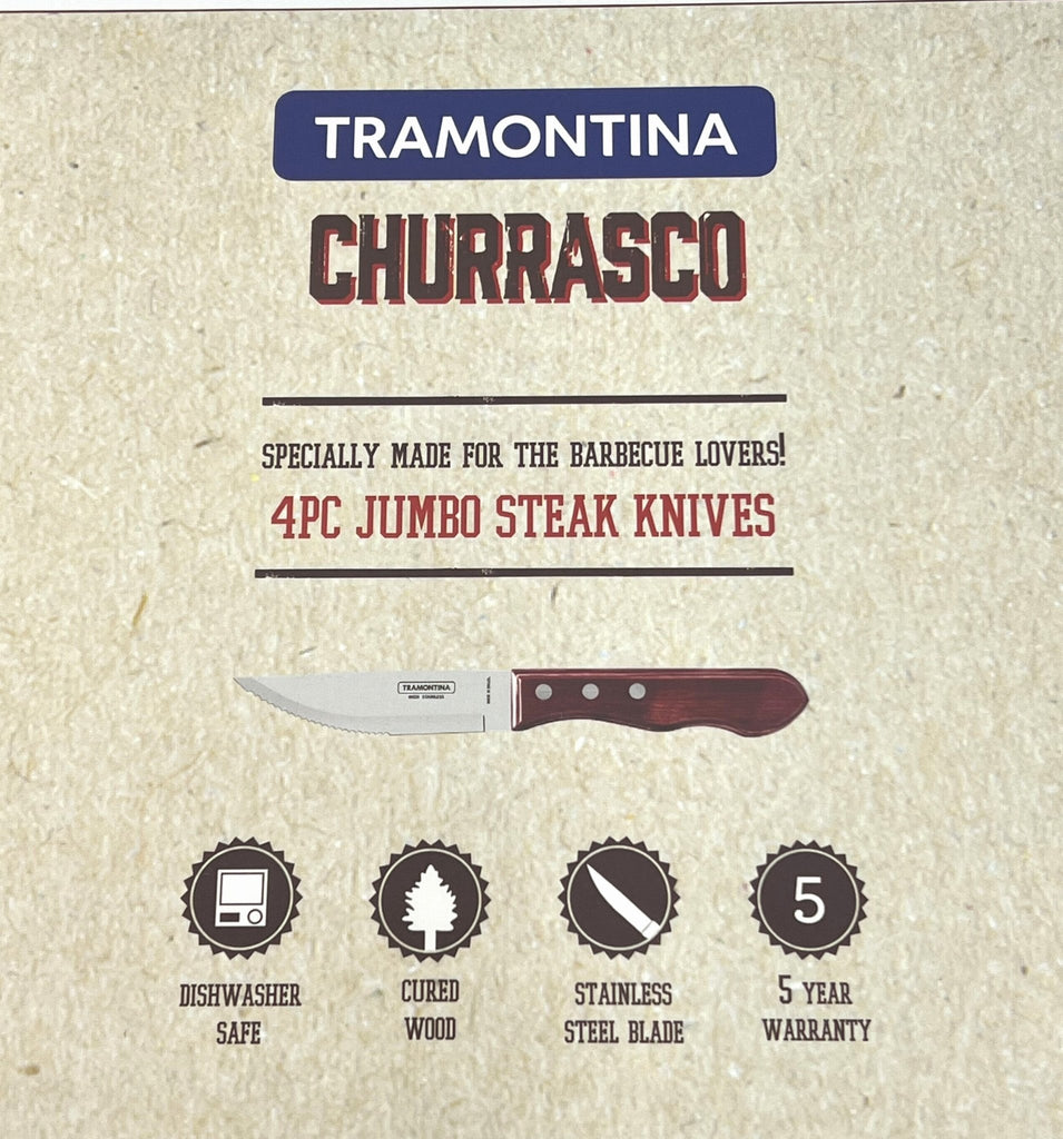Smokey Q / Tramontina Churrasco Jumbo Steak Knife Set, Polywood Red - SmokeyQ
