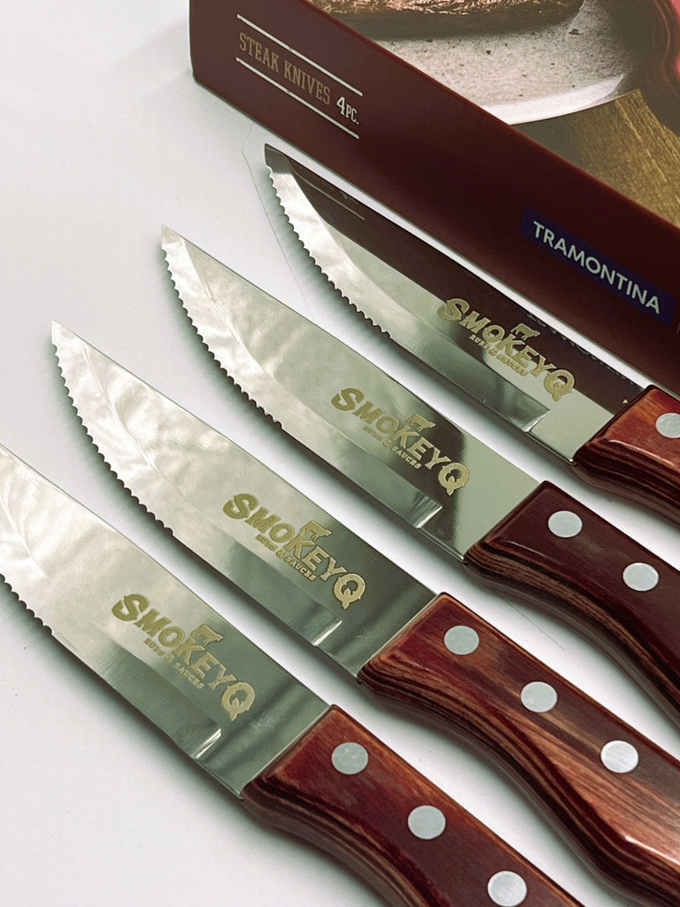 Smokey Q / Tramontina Churrasco Jumbo Steak Knife Set, Polywood Red - SmokeyQ